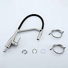 G4098-15 кухня одноважіль. вис. вилив неірж. сталь гайка Ø 35 (сатин)348/1ult, фото 5