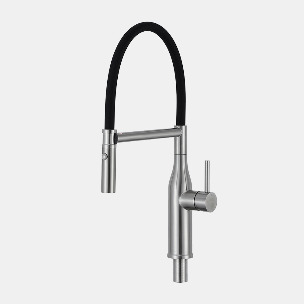 G4098-25 кухня одноваж. вис. вилив нерж. сталь гайка Ø35 (сатин) {8/1}, фото 1