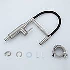 G4098-25 кухня одноваж. вис. вилив нерж. сталь гайка Ø35 (сатин) {8/1}, фото 5