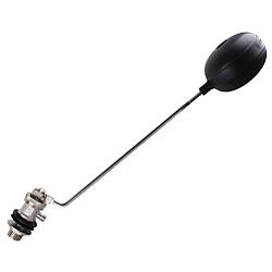 Клапан впускний заливна арматура для бачка унітаза бічне підключення 1/2 дюйма з поплавцем хром латунь