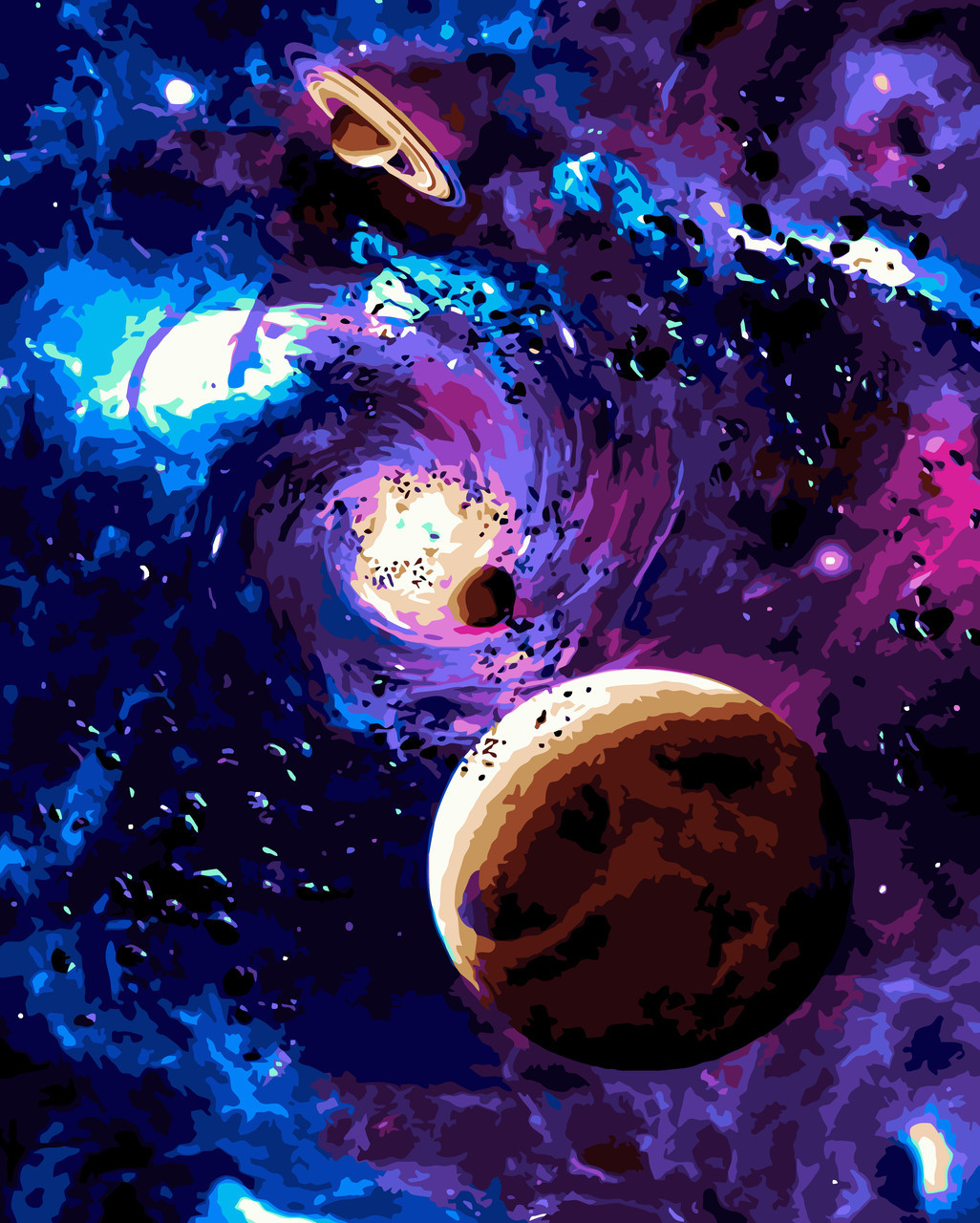 Картина за номерами Космос Всесвіт 40*50 см Орігамі (LW208), фото 1