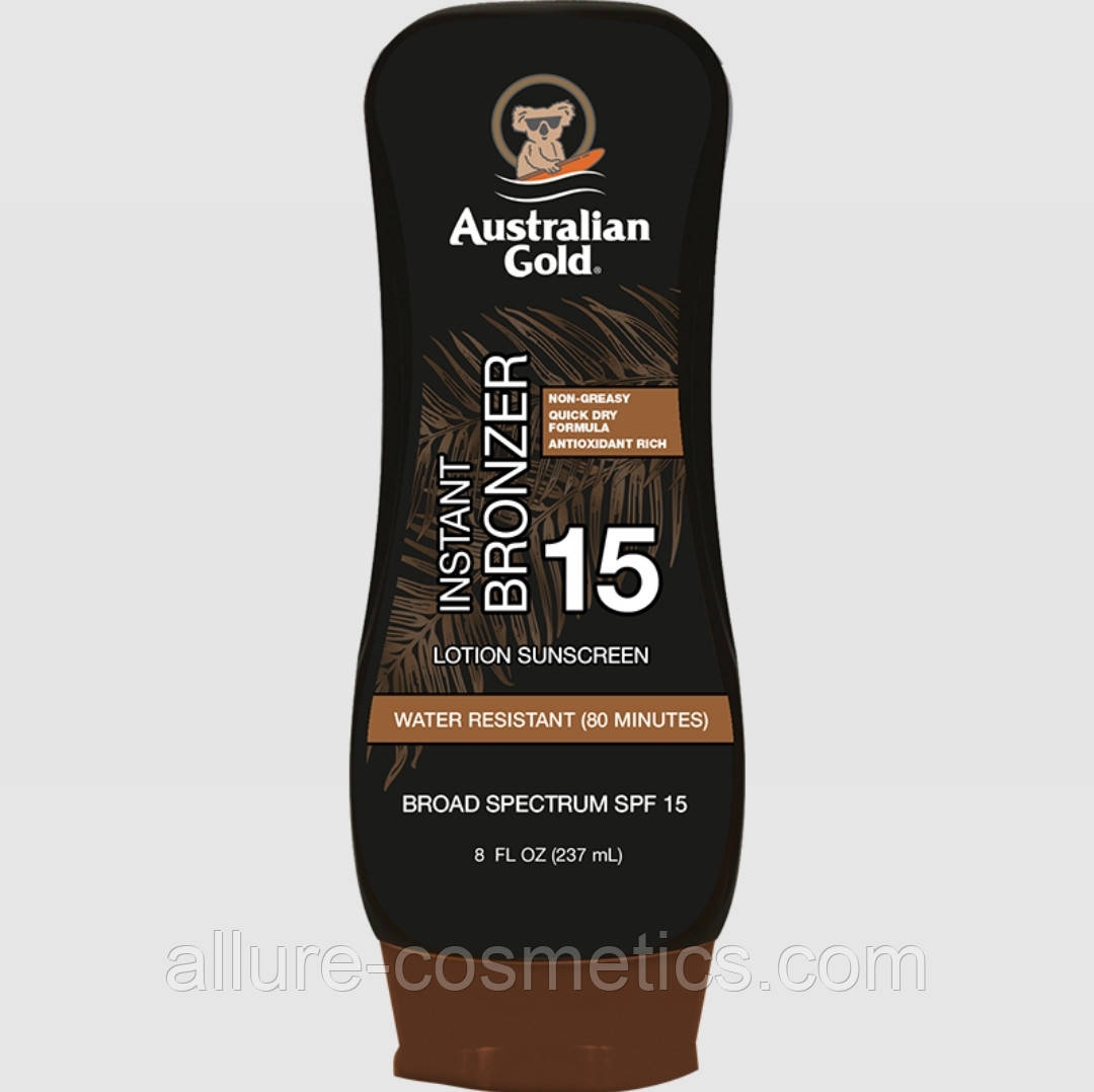 Сонцезахисний лосьйон з бронзатором Australian Gold SPF 15 Lotion Instant Bronzer