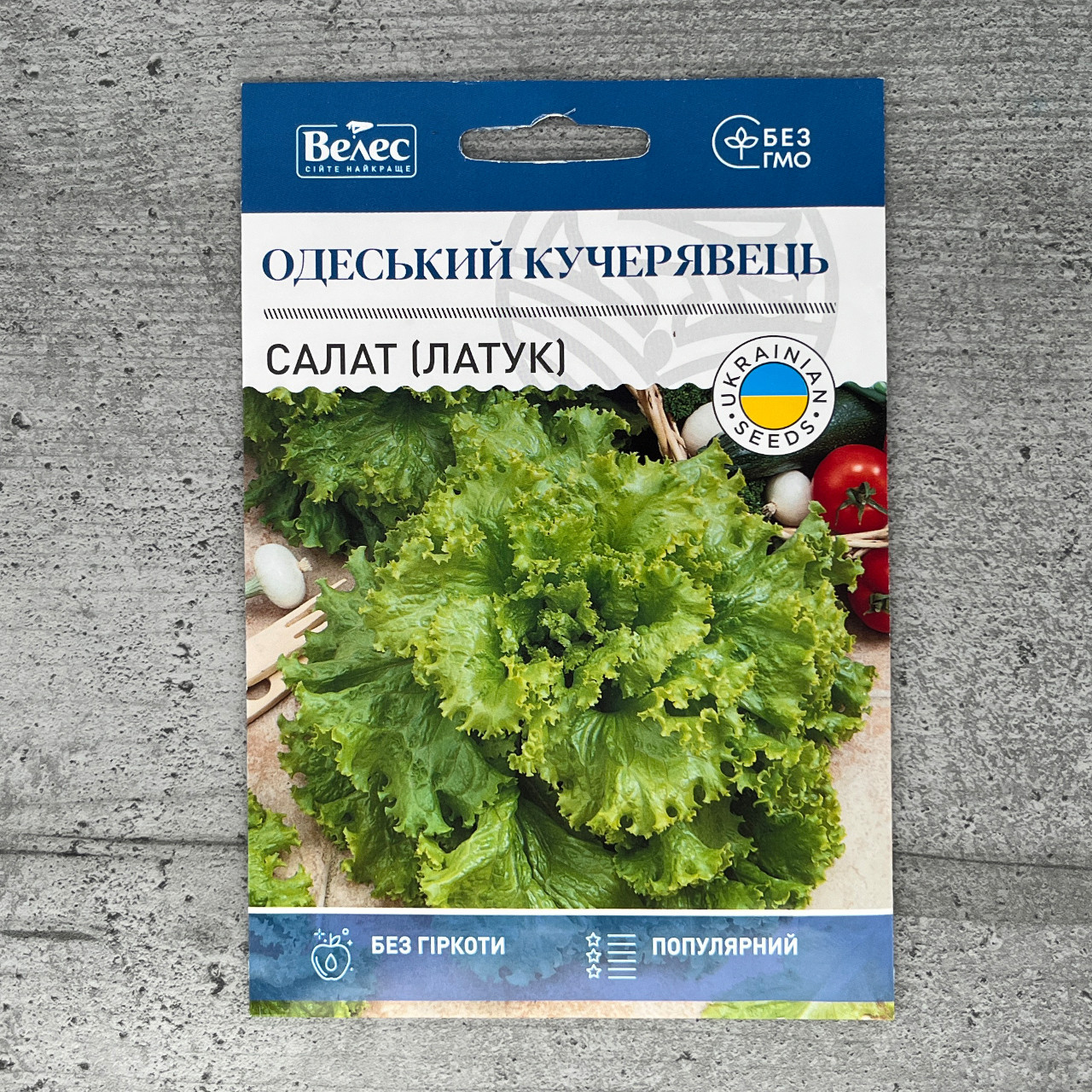 Салат-латук Одеський кучерявець 5 г насіння пакетоване Велес, фото 1