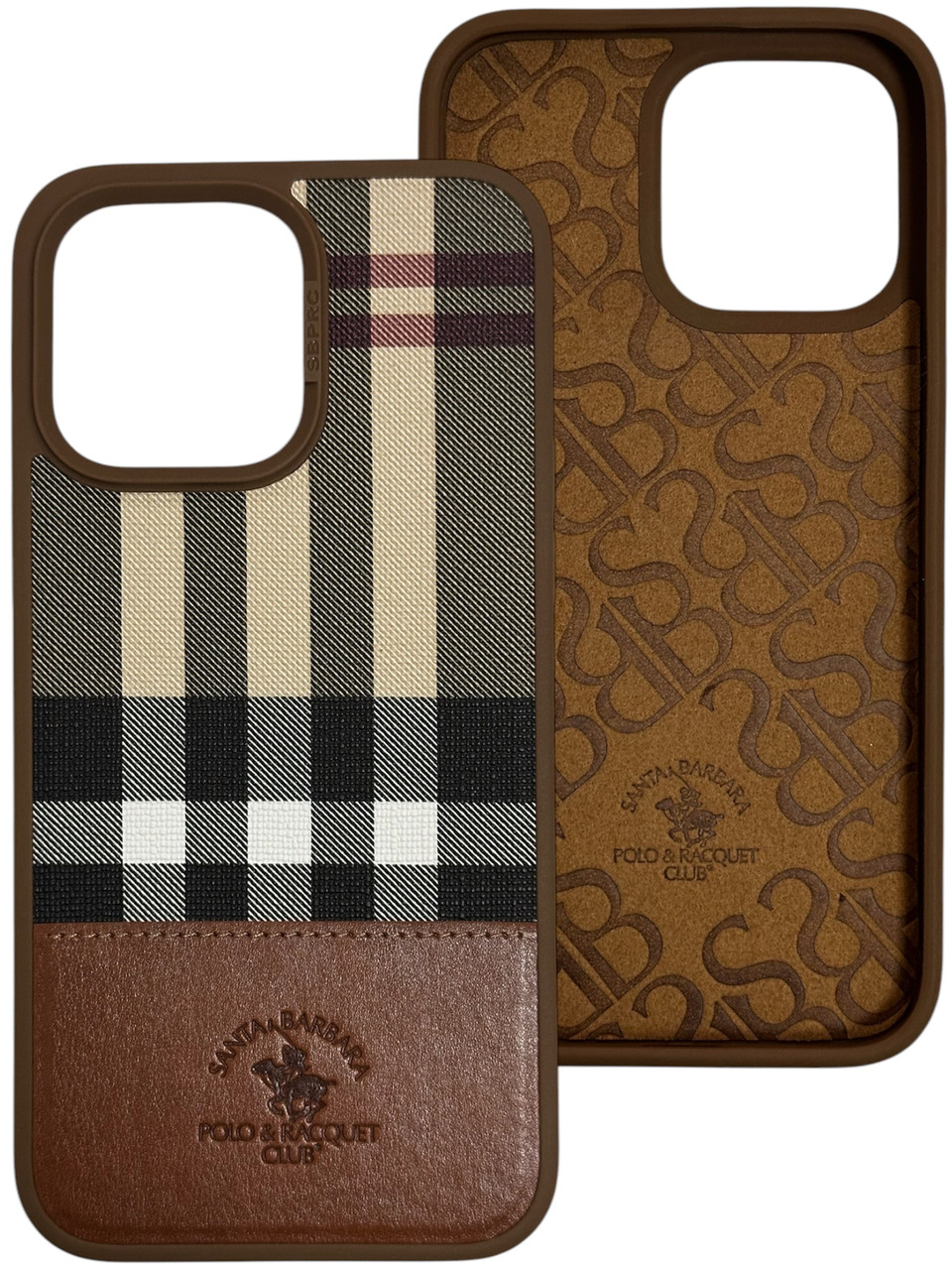 Чохол для IPhone Оригінальний чохол POLO Santa Barbara “Burberry” з MagSafe Saddle Brown iPhone 14 pro max, фото 1