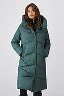 Пальто жіноче зимове стьобане синтепух зелене Medicine M
