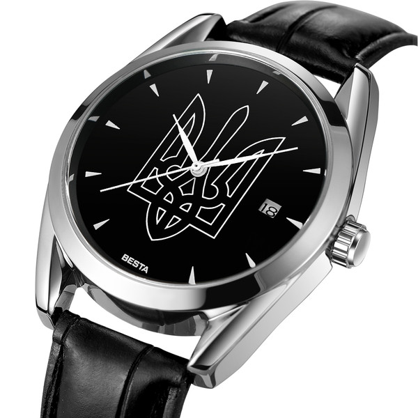 Годинник чоловічий Besta Tryzub Leather механічний, фото 1