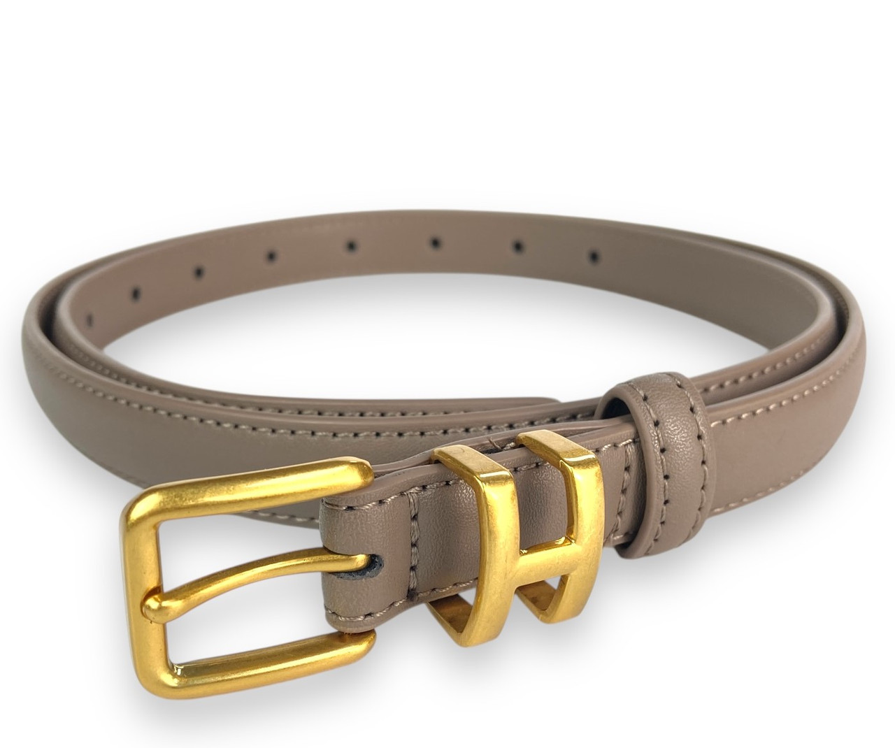 Ремінь жіночий шкіряний Hermes ширина 20мм колір Кава з молоком, фото 1