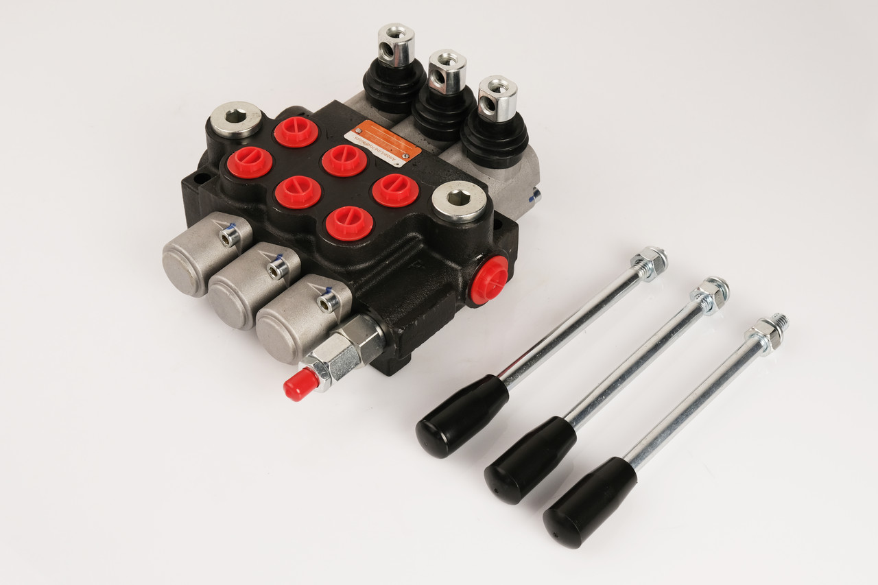 Гідророзподілювач 03P40A1A1A1GKZ1-20 моноблочний 3-х секційний ручний, Pmax 250 Бар, Qmax 40 л/хв.