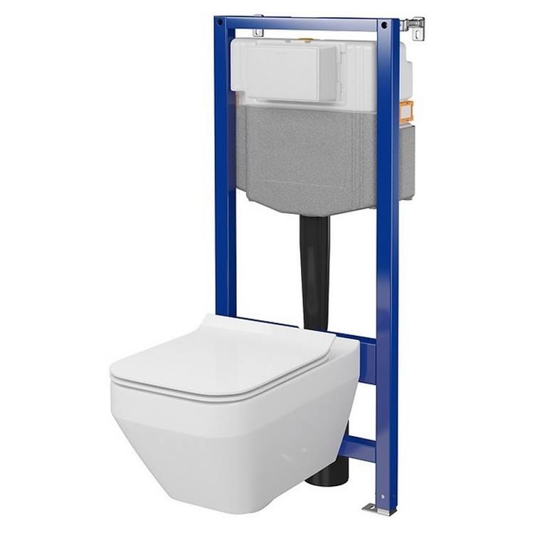Інсталяційна система Aqua 50 Pneu QF+чаша унітаза Crea Clean On з сидінням Slim( S701-810 )Cersanit
