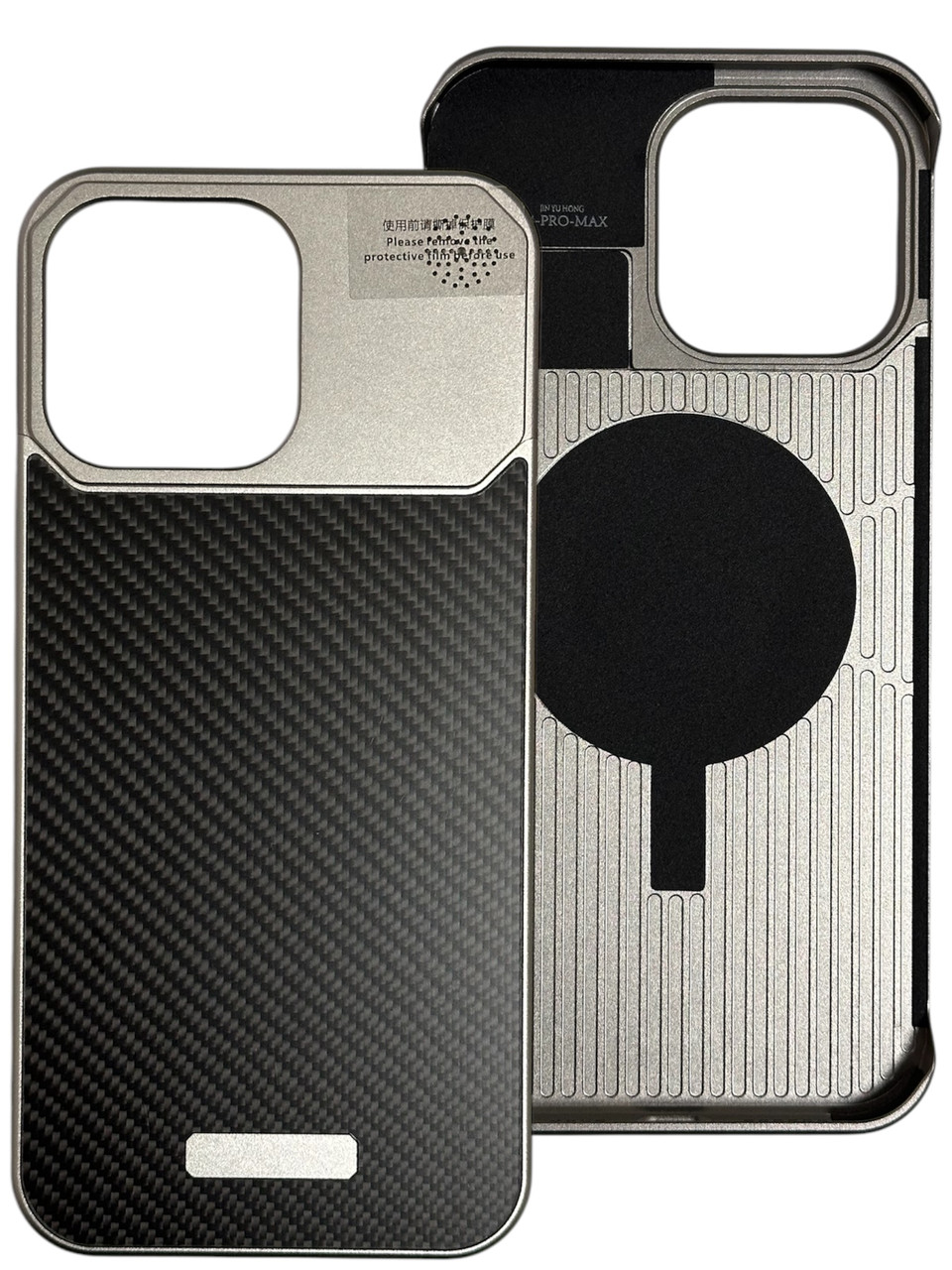 Металевий чохол Carbon Silver iPhone 14 Pro, фото 1