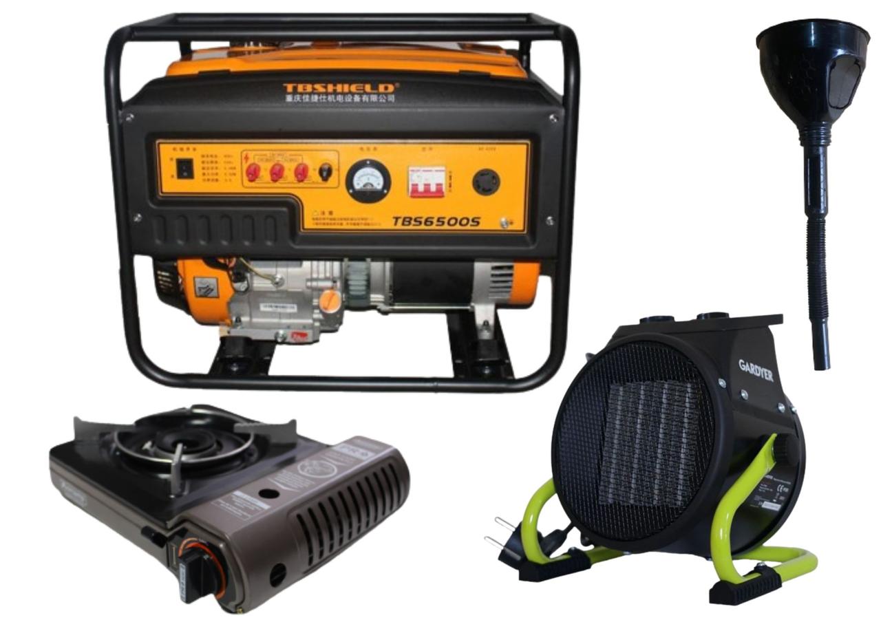 Бензиновий генератор EF Power TBS6500S + газова плитка Orcamp CK-505 + 4 газових картриджа 400 мл, фото 1
