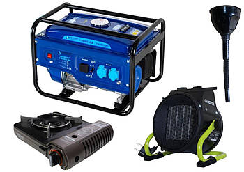 Бензиновий генератор THUNDER T-7000-GA + газова плитка Orcamp CK-505 + 4 газових картриджа 400 мл