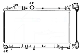Радіатор охолодження двигуна Subaru Legacy Outback 04-09 AVA МКПП; 686X340X16; +доп.патрубок; (2.0)