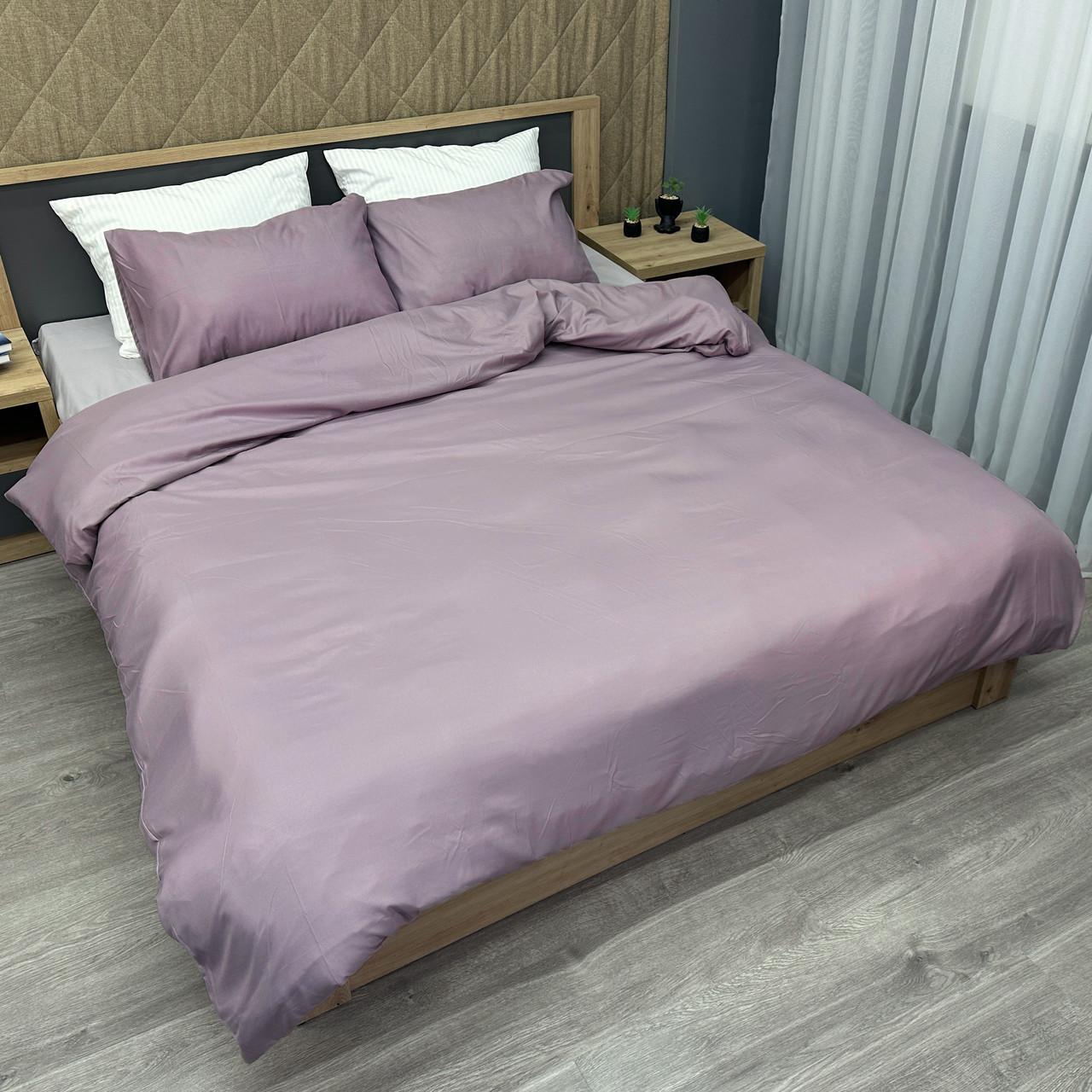 Комплект постільної білизни, Decorator SOFTY DUO Nimbous Cloud - Nirvana ліловий з сірим