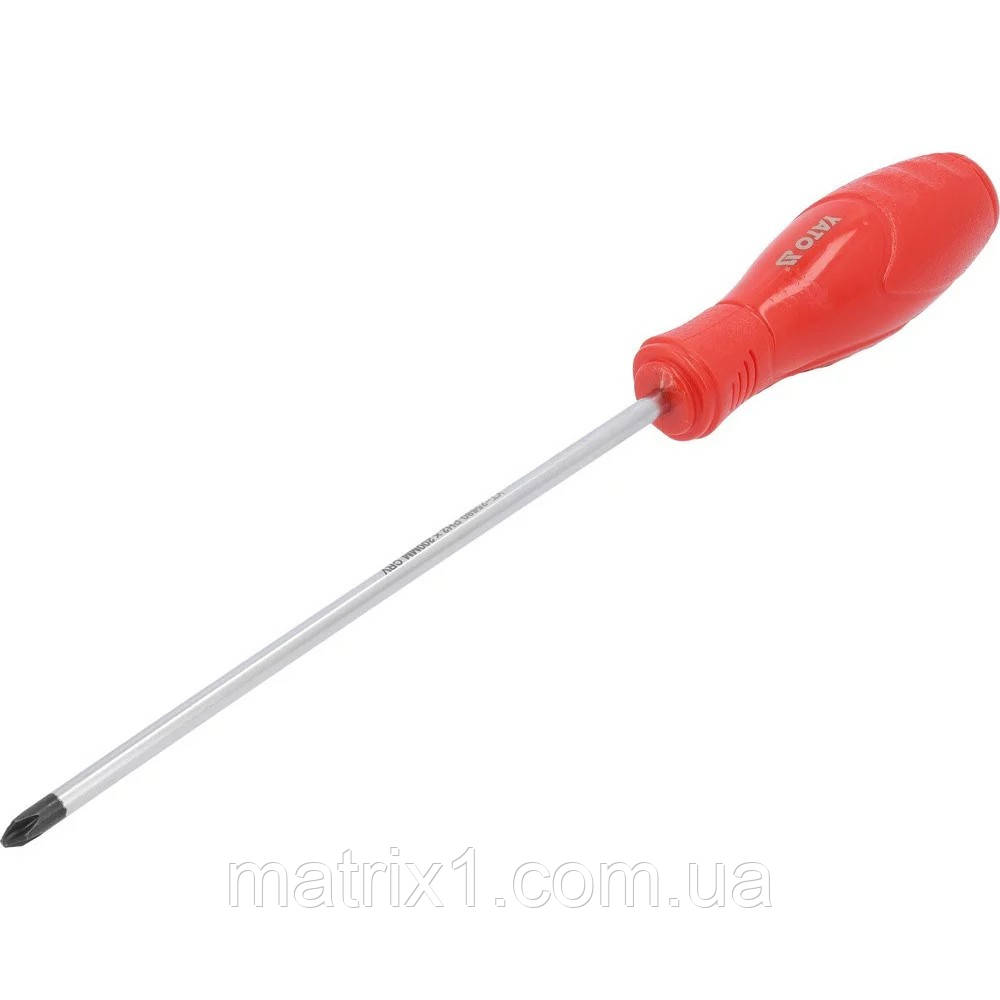 Викрутка з хрещатим шліцом PH2, 200 мм магнітна YATO, фото 1