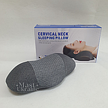 Компактна ортопедична подушка для cну з підтримкою шиї та ефектом пам' яті Сіра LY-91, фото 2