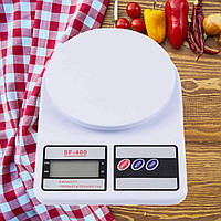 Кухонні ваги електронні, на батарейках, точні побутові ваги для їжі та продуктів  (білий)