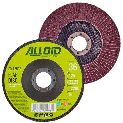 Alloid. Круг пелюстковий торцевий 125 мм, зерно 36 (FD-12536), фото 1