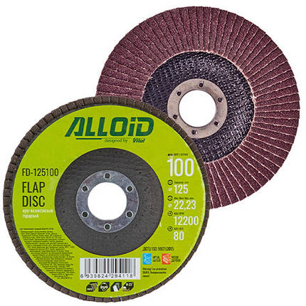 Alloid. Круг пелюстковий торцевий 125 мм, зерно 100 (FD-125100), фото 1