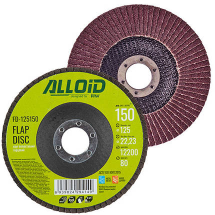 Alloid. Круг пелюстковий торцевий 125 мм, зерно 150 (FD-125150), фото 1