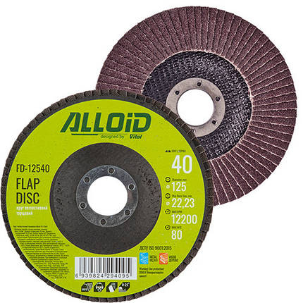Alloid. Круг пелюстковий торцевий 125 мм, зерно 40 (FD-12540), фото 1