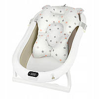 Дитяча ванночка для купання немовлят на підставці з термометром та подушкою Primabobo Бежева, фото 4