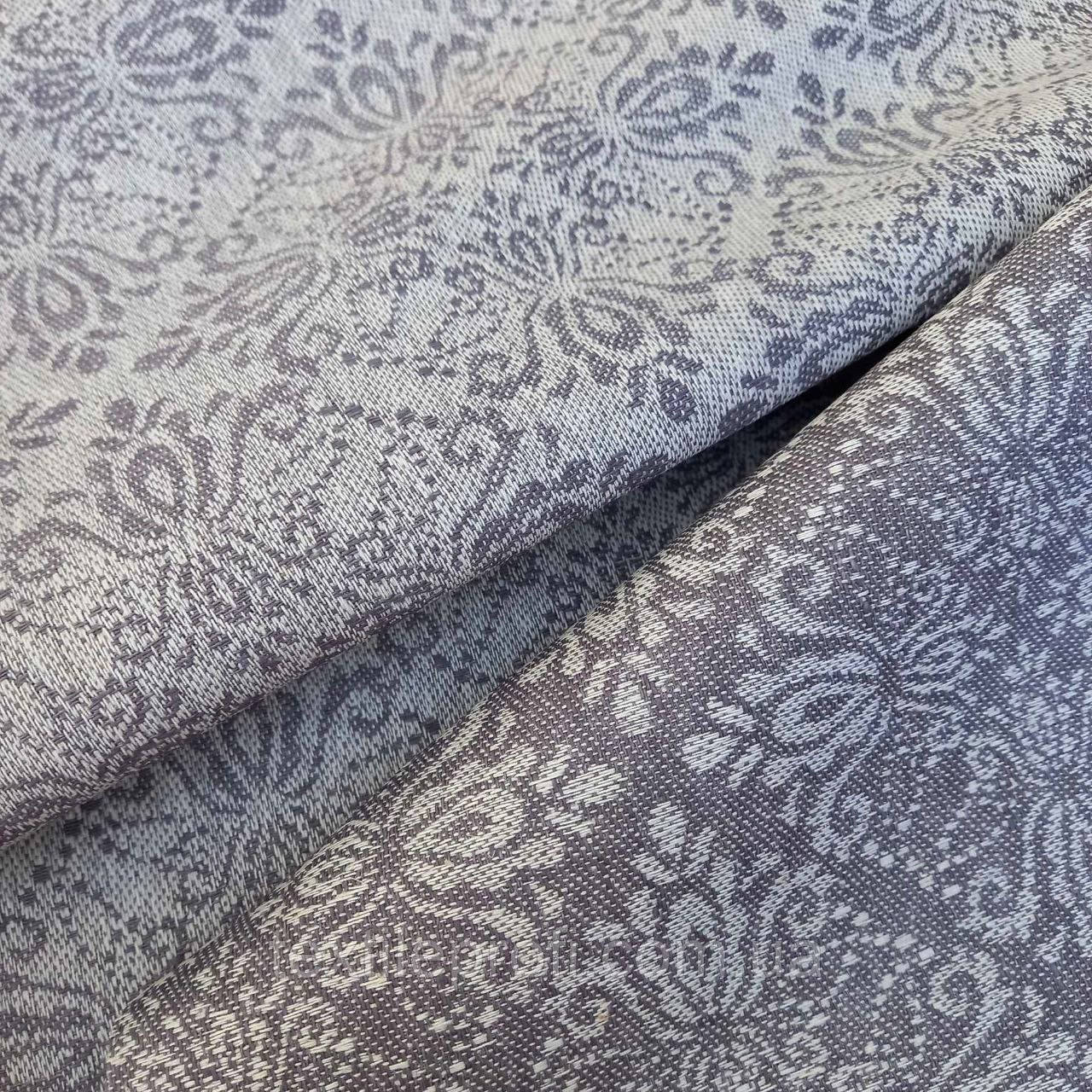 Скатертна тканина з глянцевою обробкою та жакардовим візерунком, фото 1