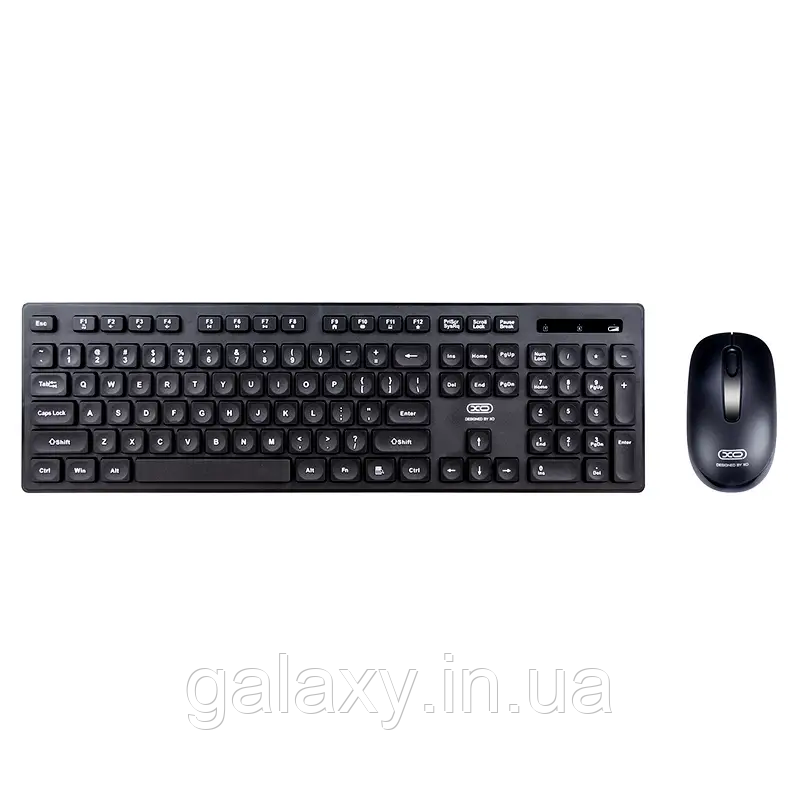 Набір бездротовий XO клавіатура та миша 2.4G KB-02 BLACK, фото 1