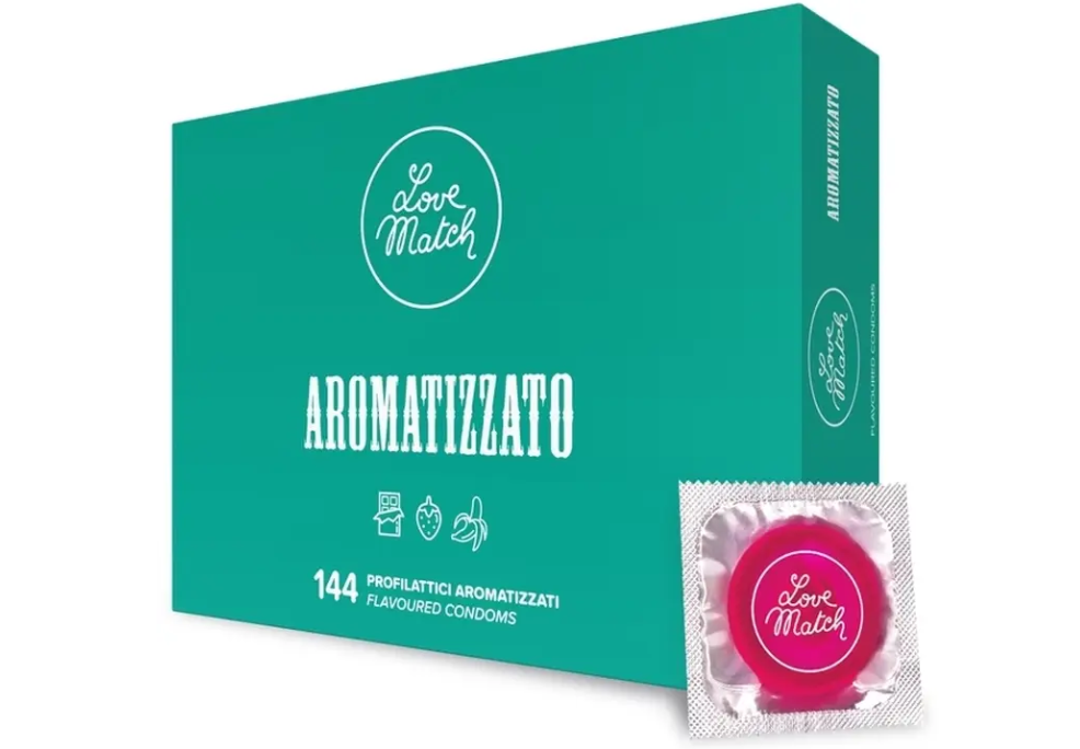 Кольорові ароматизовані презервативи Love Match — Arromatizato, strawberry (по 1 шт), фото 1