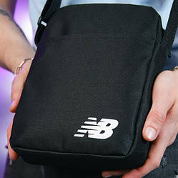 Чоловіча чорна сумка барсетка New Balance через плече NB месенджер