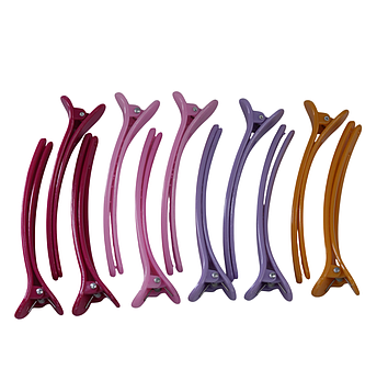 Набір затискачів для волосся Hots Professional Big Color, пластикові, 12 шт (HP1027)