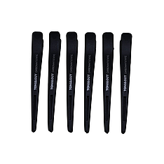 Набір затискачів для волосся Toni&Guy Midi Black, 12 см, 6 шт (T&G-002)