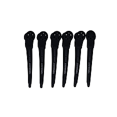 Набір затискачів для волосся Toni&Guy Mini Black, 9 см, 6 шт (T&G-003)
