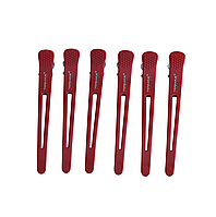 Кліпси-затискачі для волосся Termax Professional Perfect Fit Red 11 см, 6 шт (T-1008-RD)