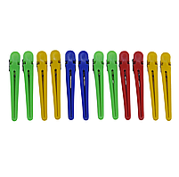 Набір затискачів для волосся Hots Professional Medium Color, металічні з пластиком,12 шт (HP1028)