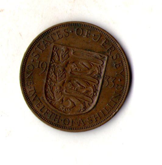 Джерсі 1/24 шилінга, 1933 рік король Георг V №2677