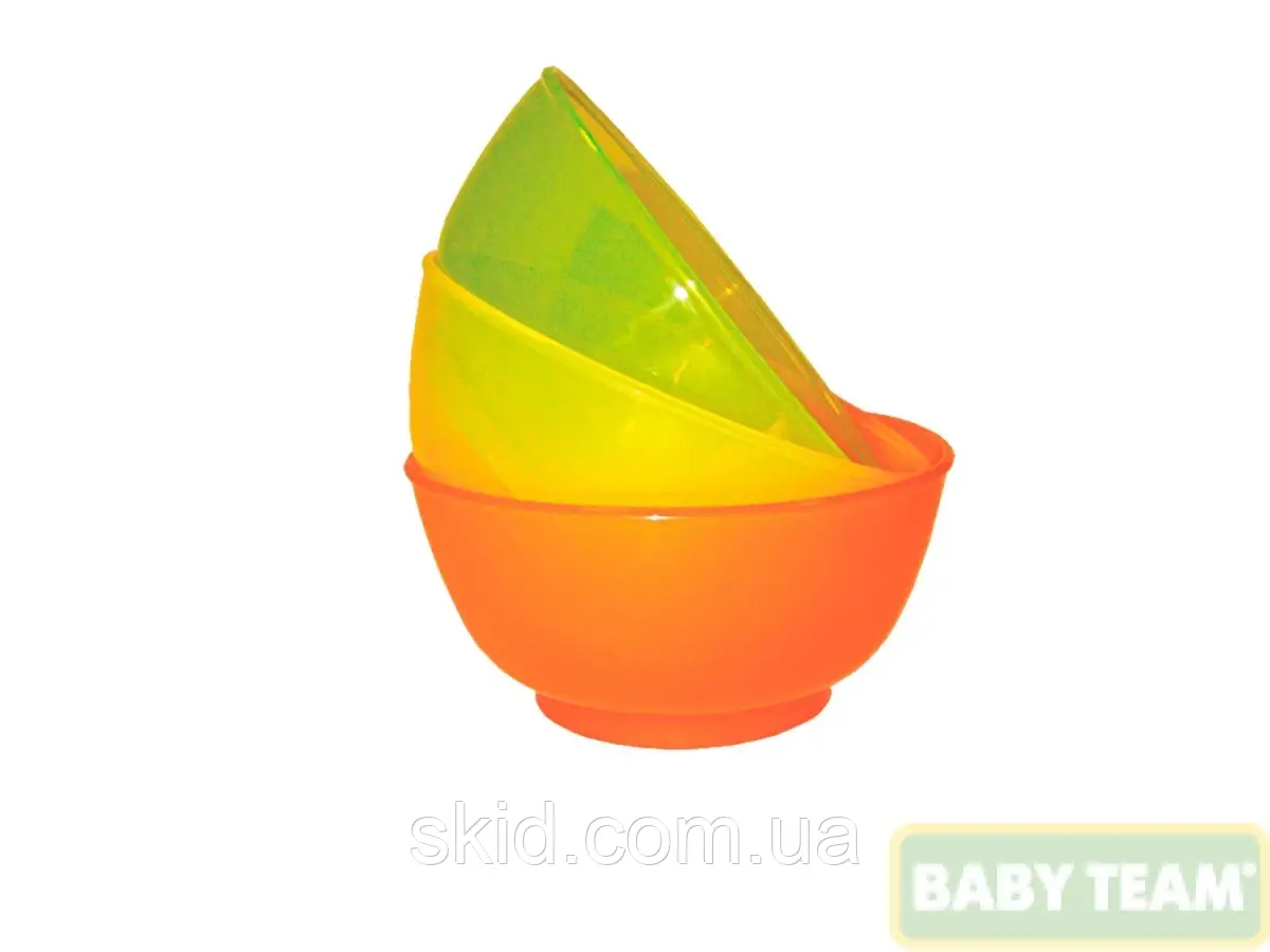 Тарілочки дитячі, глибокі Baby team, 3 шт., 6+, арт. 6001