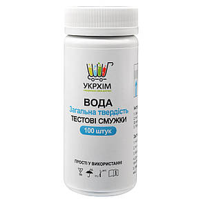 Тестові смужки на твердість (жорсткість) води (100 шт.) UKRHIM TS-HRD-100, фото 1