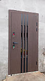 Двері вхідні металеві Тріумф Склопакет Полімер/МДФ терморозрив Дуб/Какао 950х2040х100 Ліве/Праве, фото 4
