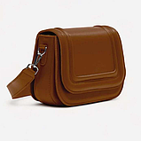 Стильна сумка жіноча клатч руда каркасна маленька сумка крос боді сумка з плечовим ременем сумка, фото 2