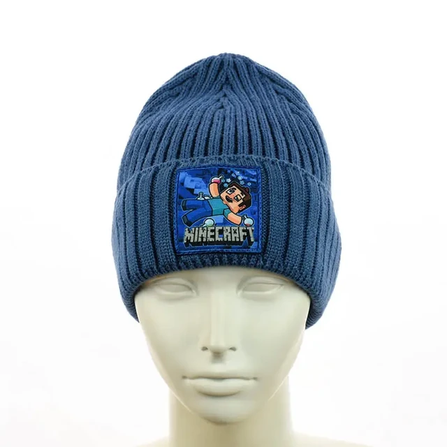 зимняя шапка Minecraft для детей тёплая шапка с вышивкой Майнкрафт шапка бини Minecraft с отворотом зимняя подростковая шапка с флисом модная шапка Майнкрафт для мальчиков детская зимняя шапка с дизайном Minecraft качественная шапка унисекс с тематическим принтом универсальная зимняя шапка для подростков шапка Minecraft с утеплителем для зимы зимняя шапка для детей с флисовой подкладкой