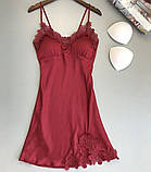 Жіночий атласний пеньюар з мереживом – елегантний одяг для дому, стильний подарунок для жінки, фото 7