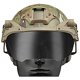 Захисне балістичне скло трансформер візор Wosport з кріпленням до шолома FAST койот, фото 3