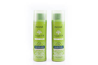 Нанопластика Веганська для натурального волосся, Набір - Inoar Argan Oil Thermoliss, 2х1000 ml