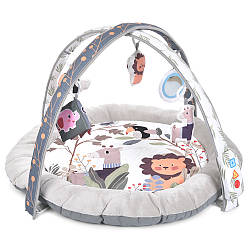 Розвиваючий килимок для малюка EL CAMINO ME 1170 Beige з об'ємними плюшевими бортиками, музика, бежевий.