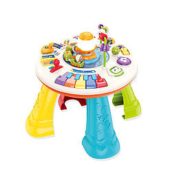 Дитячий ігровий розвиваючий столик G 0124 піаніно, пальчикові ігри, звуки та пісні, паровозик, підсвічування