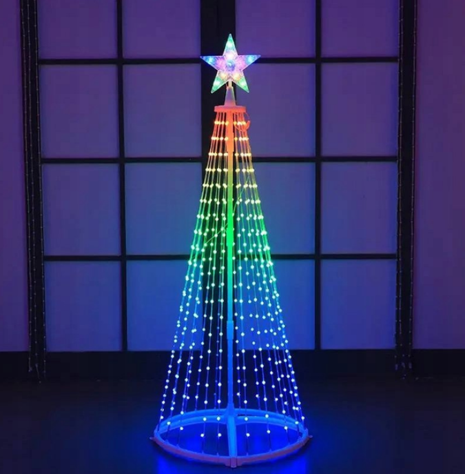 Новорічна конусна ялинка світлодіодна 180см LED гірлянда 190 лампочок, фото 1