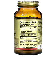 Vitamin Dry E with Yeast Free Selenium Solgar 100 капсул, фото 2