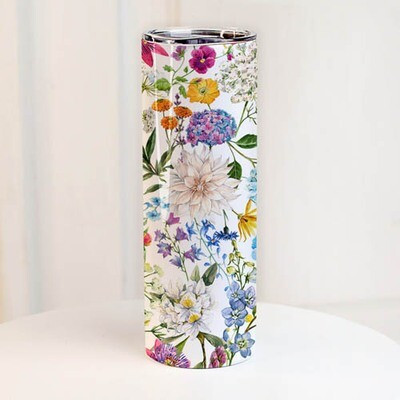 Термочашка з принтом Яскраві квіти, фото 1