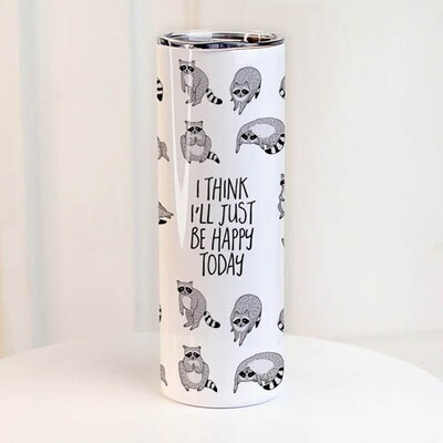 Термочашка з принтом I think I'll just be happy today, фото 1